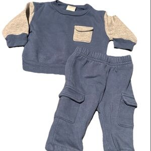 Chickpea Blue and Gray Kids Sweatshirt and Pants Set